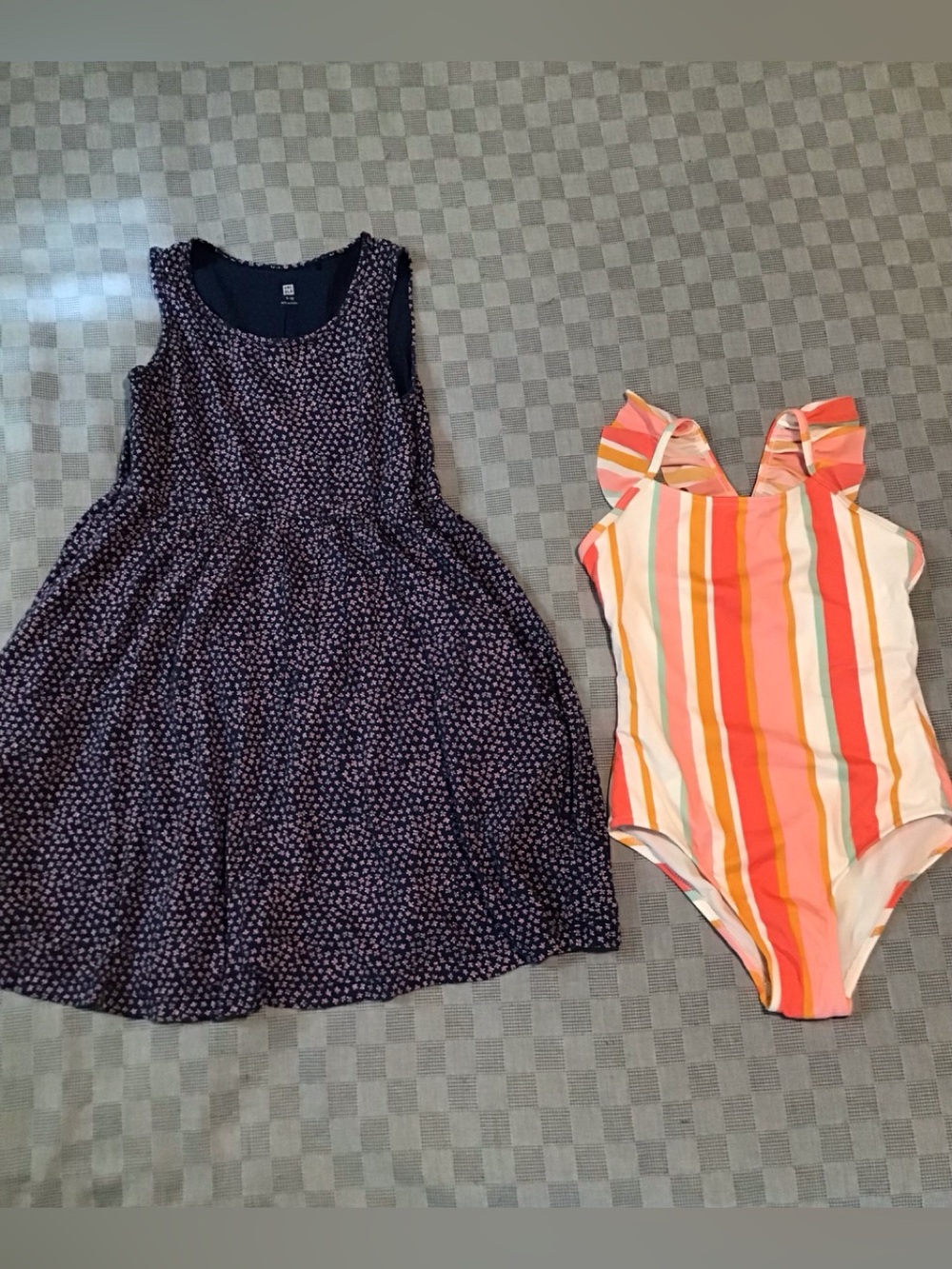 Uniqlo dress and Cat & Jack Swimsuit